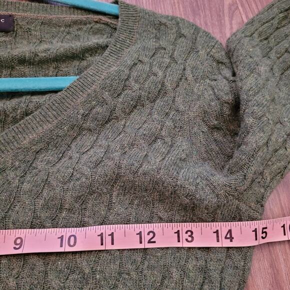 Banana Republic Womens Pullover Sweater XS Green Cashmere Wool Ribbed V-Neck - Picture 5 of 7